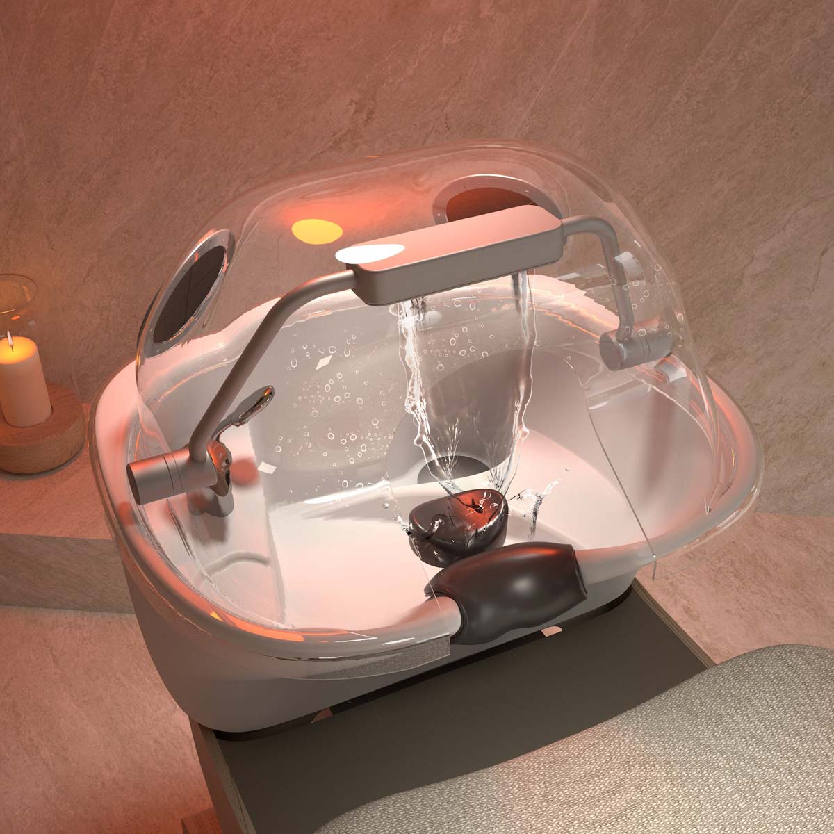 Bac HEAVEN Massage Air + Igloo Shirodara + Vapomist 1 + Repose-tête - Image 44