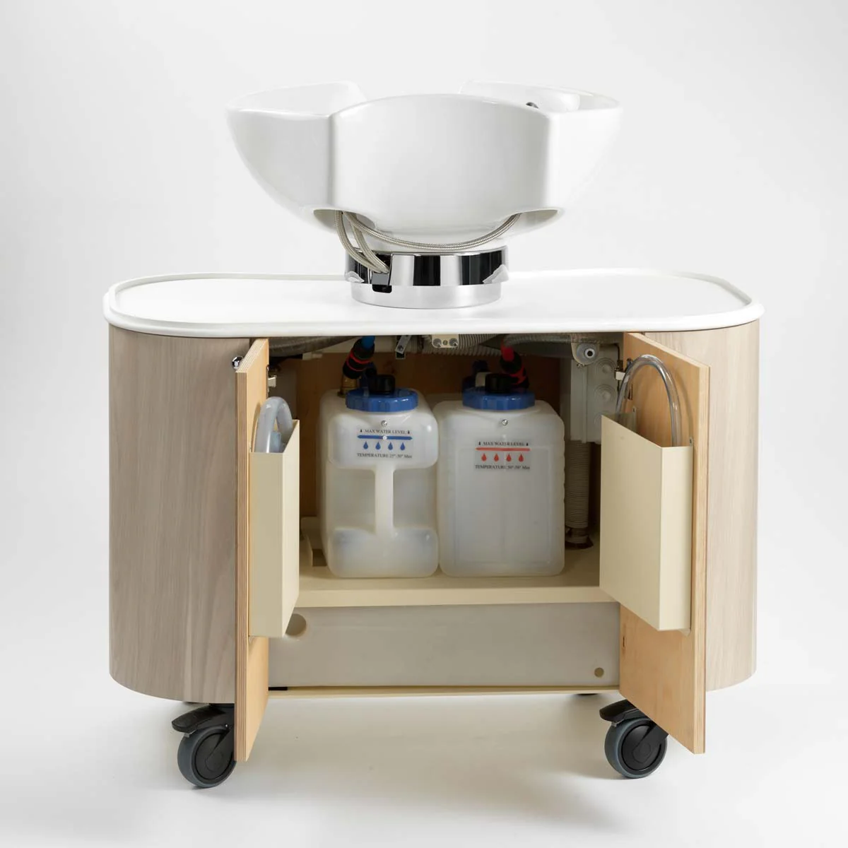 Bac HUB sur Roulettes Plateau Blanc Cuvette Blanche - Image 2