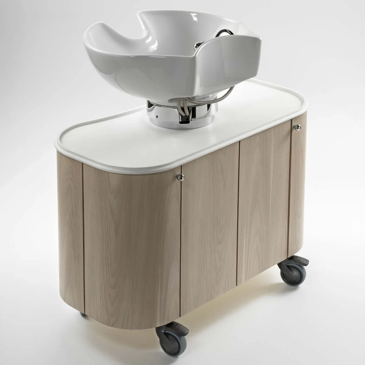 Bac HUB sur Roulettes Plateau Blanc Cuvette Blanche - Image 4
