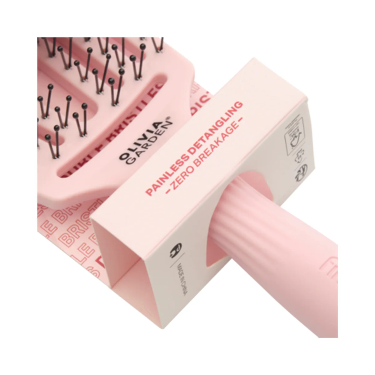 Brosse FINGERBRUSH Care Iconic Double Nylon Rose Pastel - Image 4