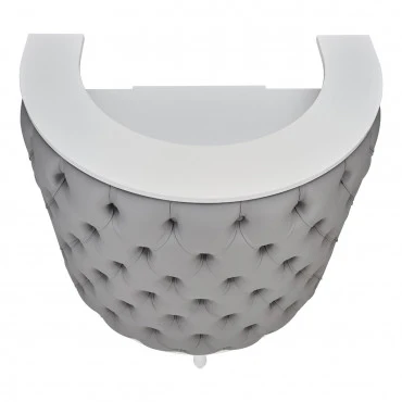 Caisse ROYAL I Arrondie Matelassée avec Boutons  Structure Blanc Mat - Image 2
