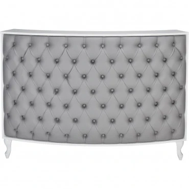 Caisse ROYAL II Matelassée avec Boutons Structure  Blanche Gloss - Image 2