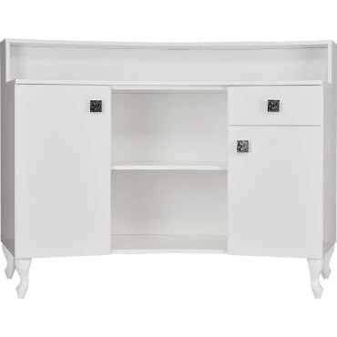 Caisse ROYAL II Matelassée avec Boutons Structure  Blanche Gloss - Image 4