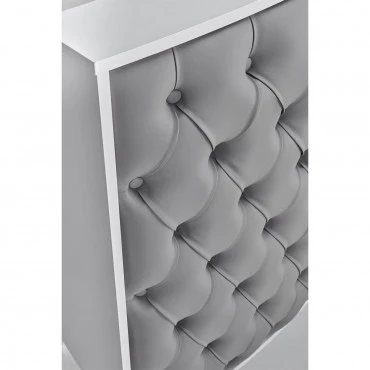 Caisse ROYAL II Matelassée avec Boutons Structure  Blanche Gloss - Image 5
