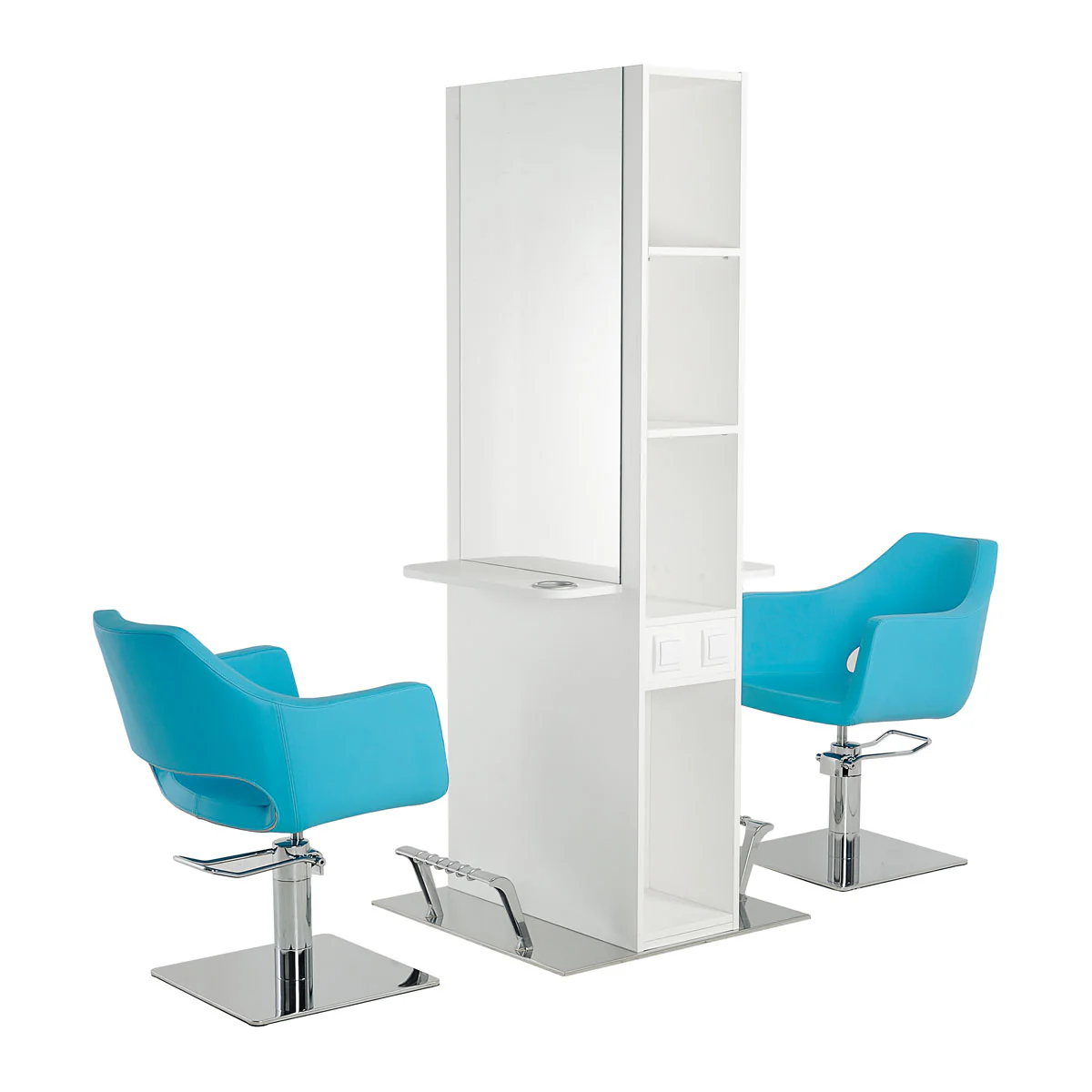 Coiffeuse HELENE Centrale 2 places Finition Matte + repose pieds - Image 3