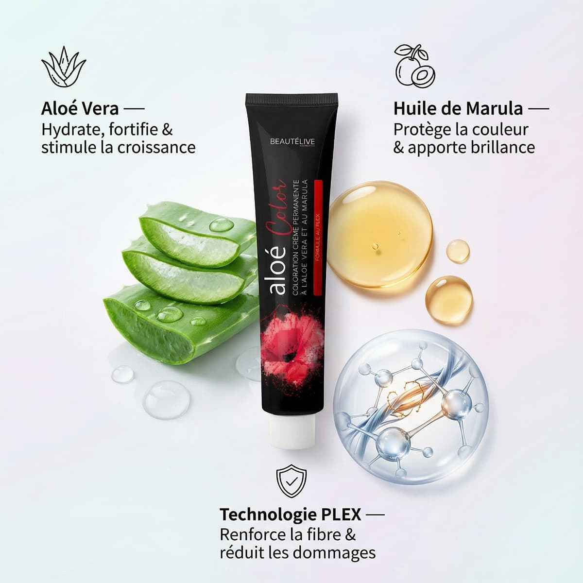 Coloration Crème à L'Aloé Véra et au Marula PLEX Aloe Color Plex - Image 6