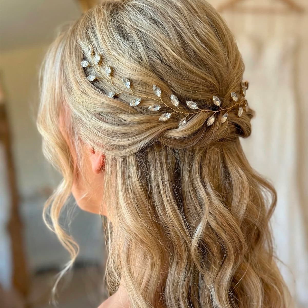 Demi-Couronne pour Cheveux Mariée NINA - Image 2