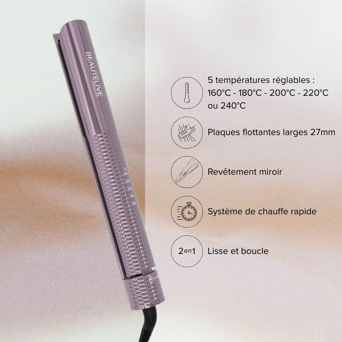 Lisseur Professionnel 2en 1 GLEAM STYLER - Image 3