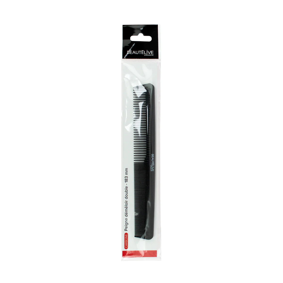 Peigne Démêloir Double Carbone Noir 18,3cm - Image 2