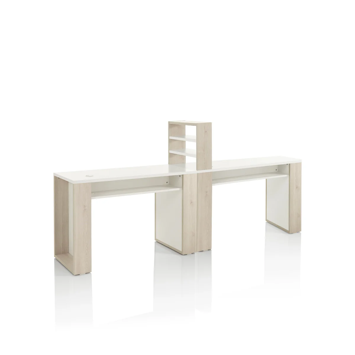 Table Manucure en Mélèze Naturel avec Séparateur - Image 3