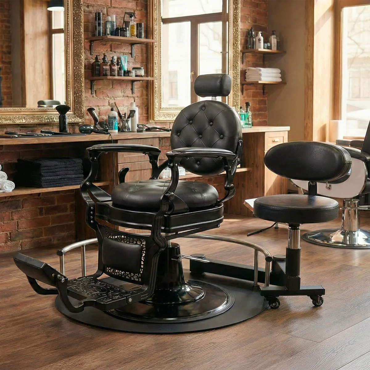 Tabouret Rotatif avec Socle pour fauteuil Barbier VANO - Image 3